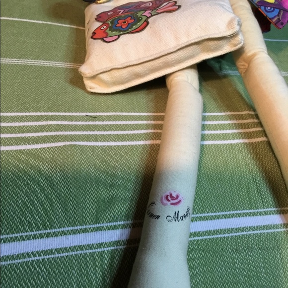 Carmen Manago Doll Signed Vtg Flo Beach Bunny Cloth Doll Shells Beach Coverup - Picture 10 of 11